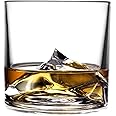 LIITON Mount Everest Heavy Crystal Whiskey Glasses Gift Set of 2, Thick Freezable Bourbon Glass 1lb Each, Premium Whiskey Gifts for Men, Frozen Crystal Chills Cocktails, 10 oz