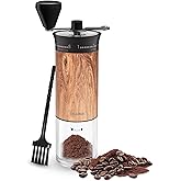 SYLORIA Manual Coffee Grinder with 56 External Adjustable Settings Hand Coffee Bean Mill with Ceramic Burr and Foldable Handle