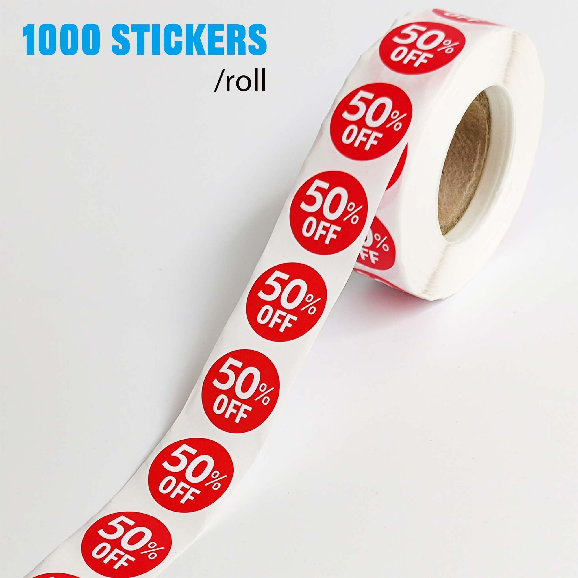 Mua 1000 Stickers, Discount Percent Off, 1 Inch Round, Promotion Labels ...