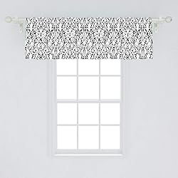 Ambesonne Geometric Window Valance, Monochrome
