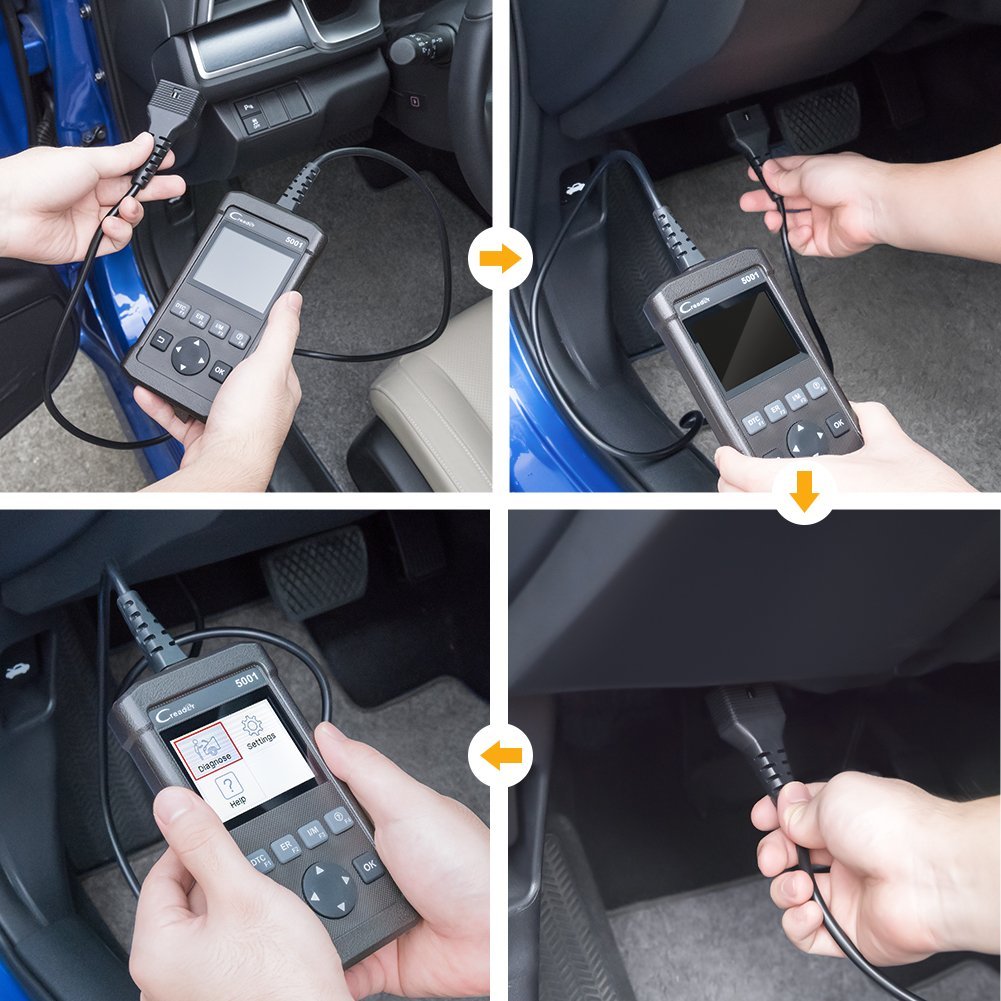 OBD2 Code Reader,Launch CReader 5001 OBDII/EOBD Scanner Diagnostic Scan Tool with O2 Senor Test and On-board Monitor for OBD2 Vehicles