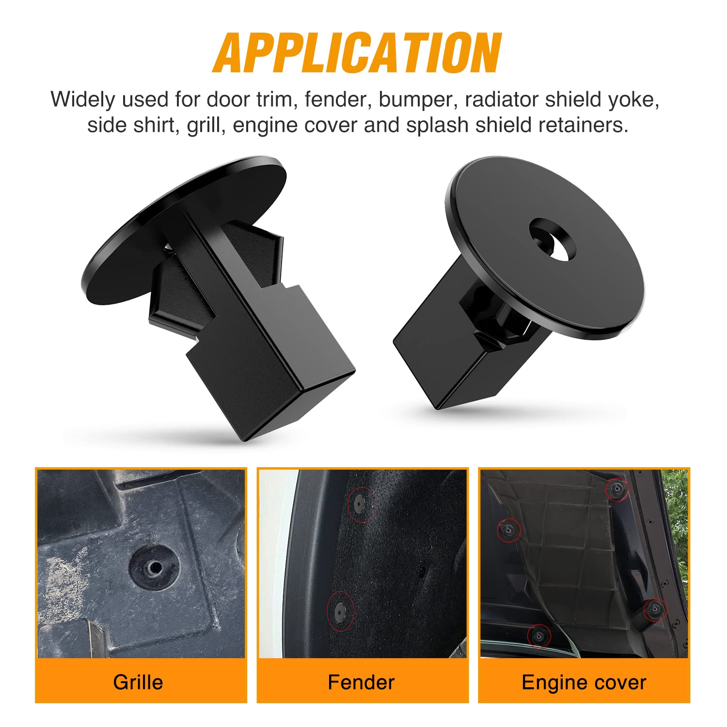 GOOACC 50PCS Fender Liner Screw Grommet Replacement for Toyota Mirai Sequoia Sienna Tacoma Tundra Fender Liner Nylon Retainer Clips OEM:#90189-06214