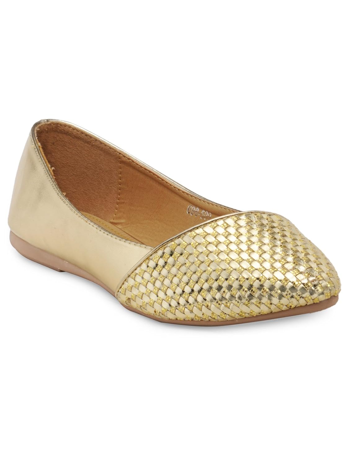 gold flat shoes