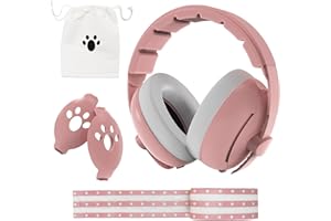 Moonybaby 2-in-1 Baby Ear Protection, Comfortable Headphones, Noise Cancelling, Adjustable Baby Headphones with Stretchy Band