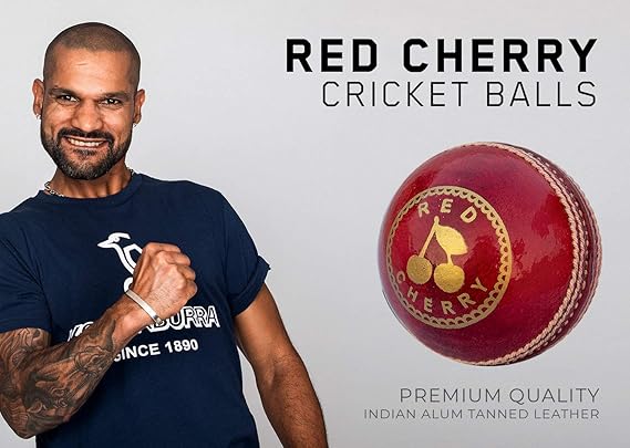 Red Cherry by Kookaburra Leather Cricket Ball, (Red)
