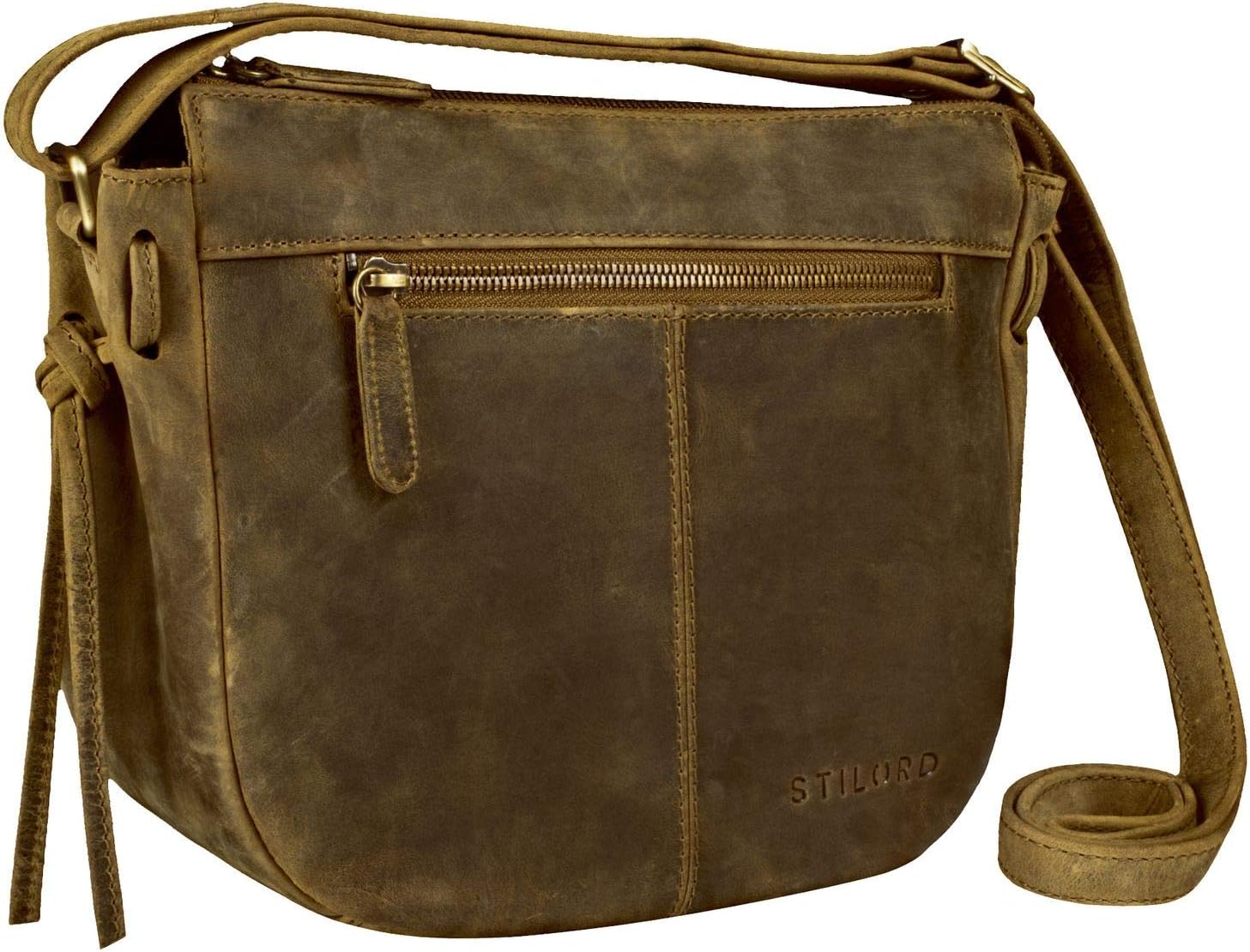 STILORD "Bella" Handbags Women Small Leather Vintage Crossbody Shoulder Bag Ladies for Going Out Classic Evening Bag Tote Bags Genuine Leather Colour:Middle Brown - Image 4