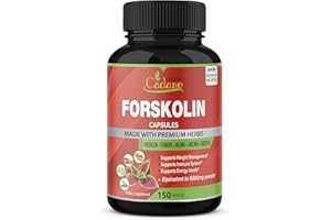 ORGANIC CADANE Forskolin Supplements Capsules 5000mg, 5 Month Supply, 150 Capsules & Turmeric Curcumin, Arjuna, Garcinia Cambogia, Green Tea - Support Body Management & Immune System - Coleus Forskohlii Extract