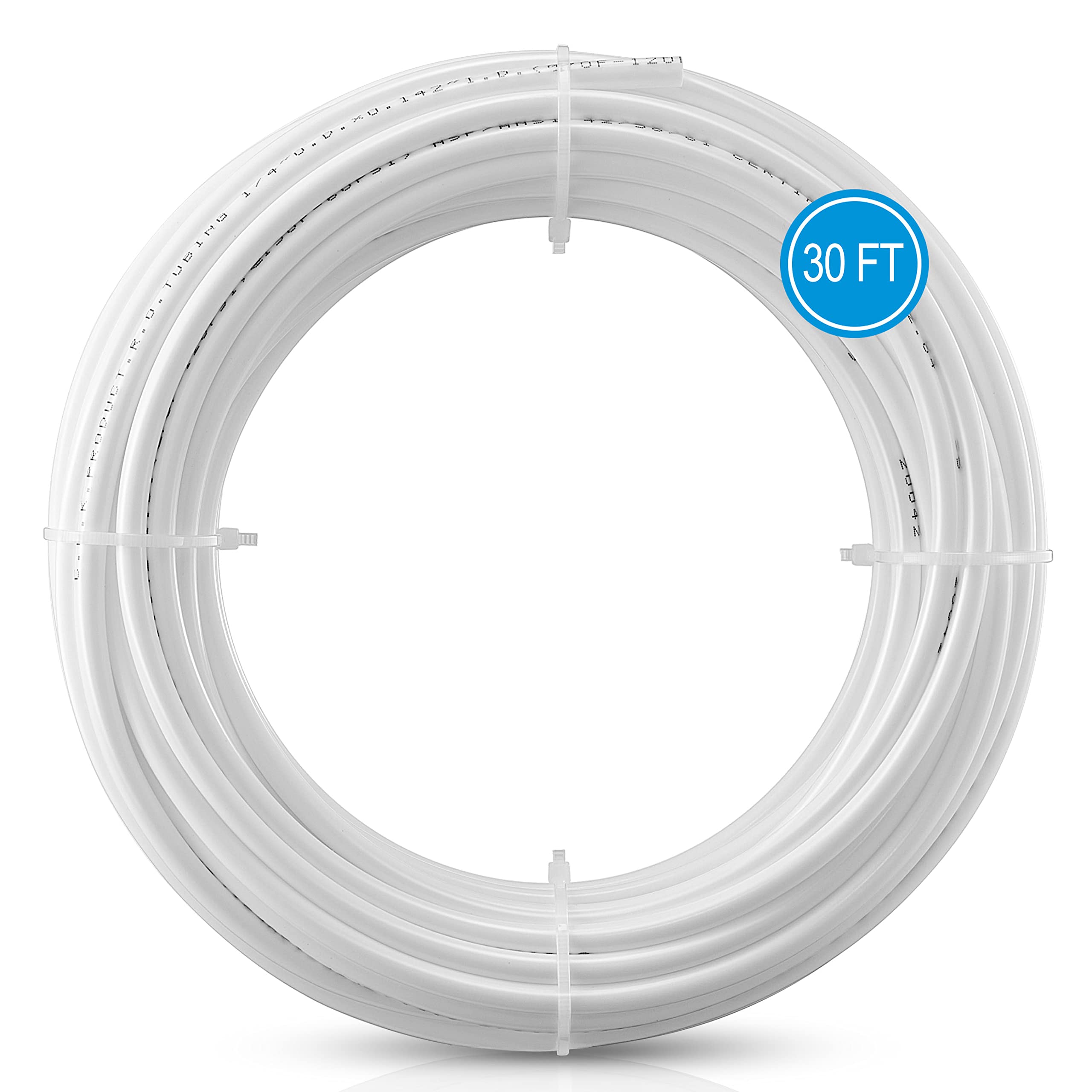 Photo 1 of 30FT 1/4 Inch O.D.RO Water Tubing,NSF Certified Pipe for RO(Reverse Osmosis) Water Purifier Filter System,BPA free Flexible Plastic Hose(white)