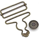 Enosea 2 Sets 2 inch Overall Buckles Replacement, Metal Suspender Buckle Overall Clips with Buckle Slider and Buttons