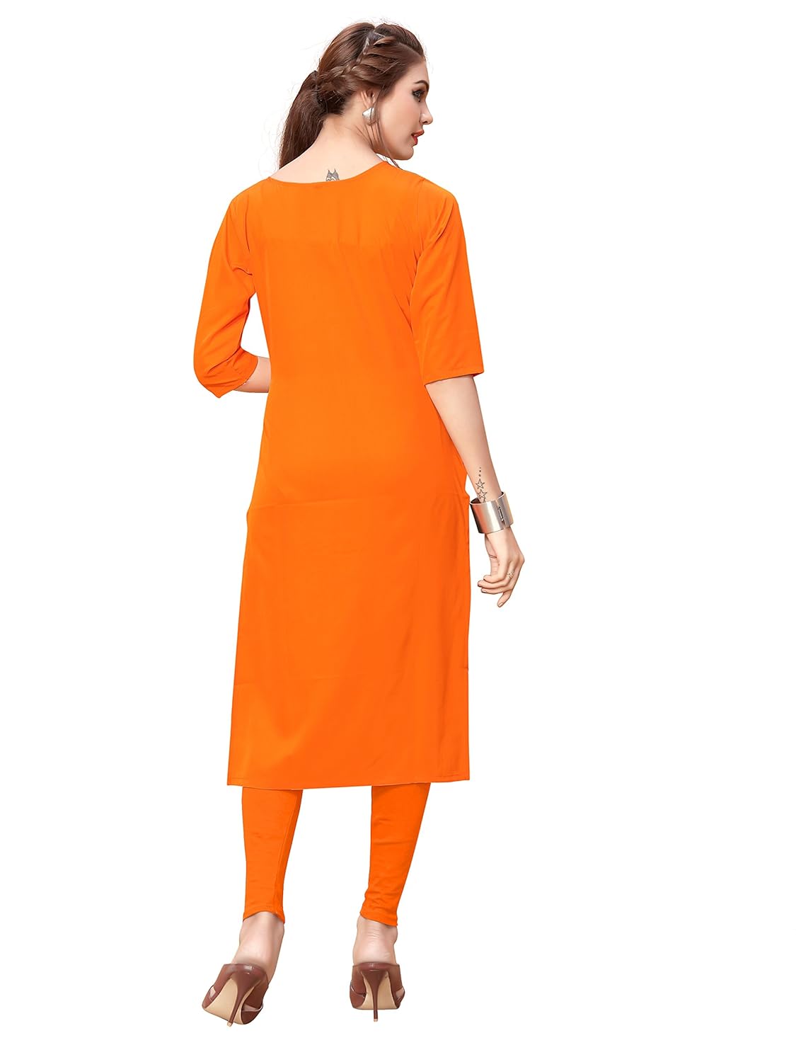 new ethnic 4 you woman's printed straight cut crepe kurti_efj092