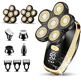 Head Shavers for Bald Men Rotary Electric Razor Cordless Electric Shaver Rechargeable Head Shaver Waterproof Mens Head Razor Multifunctional Shaving Grooming Kit for Balder