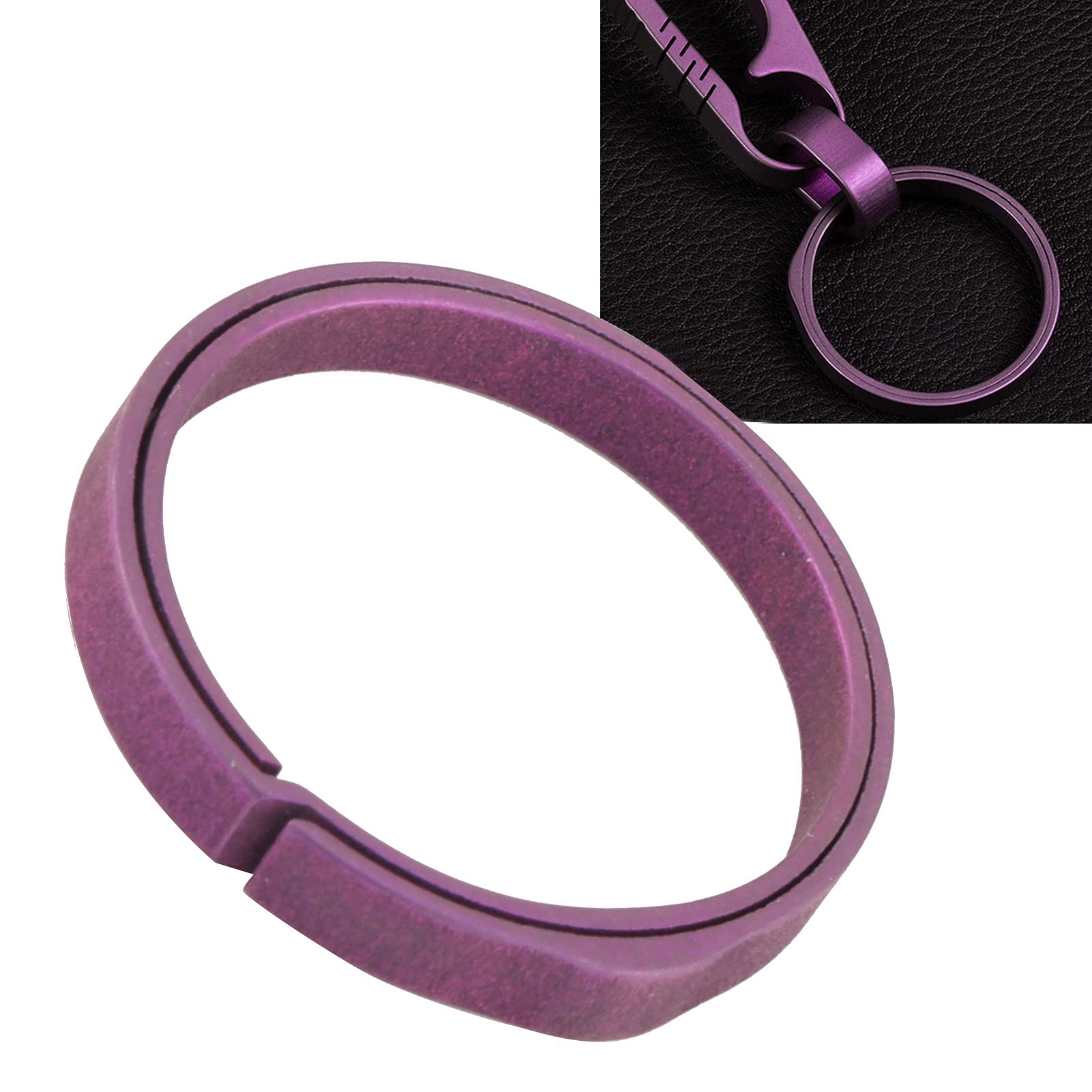 Tissting Key Ring Hoop, Titanium Alloy Quick Release Rotating Keychain with Double-Layer Ring Structure, 20mm Smooth Surface Keyring for Car and House Keys Organisation