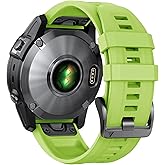 NotoCity Compatible with Fenix 7/Fenix 6/Fenix 5 Band,QuickFit 22mm Silicone Watch Band for Fenix 8 47mm/Fenix 7 Pro/Fenix 6 Pro/Fenix 5 Plus/Approach S70/S62/S60/Epix 2 Pro 47mm(Green)