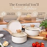 Nuovva Non Stick Pots and Pans Set 5pc Induction Granite with Lids view 4