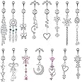 TAMHOO 15PCS 14G Stainless Steel Belly Button Rings for Women with AAA Cubic Zirconia