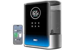 Dreo 8L Smart Humidifier Large Room 600ft², HM717S, 80H Runtime Supersized Warm and Cool Mist Humidifiers for Bedroom Baby, 28dB Quiet Air Humidifier for Plants Indoor, Home, Whole House, Silver