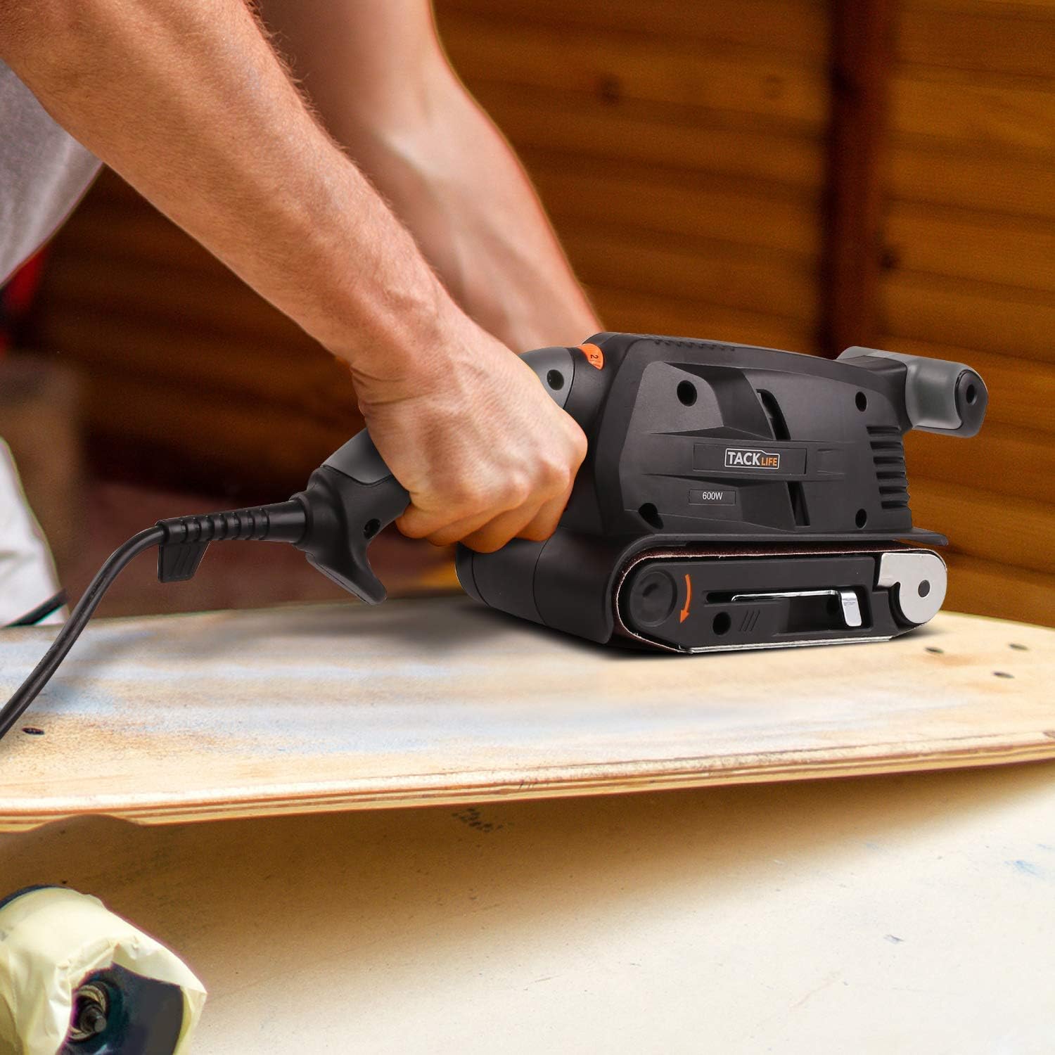 TACKLIFE 3 ×18-Inch Belt Sander with 13Pcs Sanding belt, Bench Sander with Screw Clamps, Vacuum Adapters - PSFS1A - - 