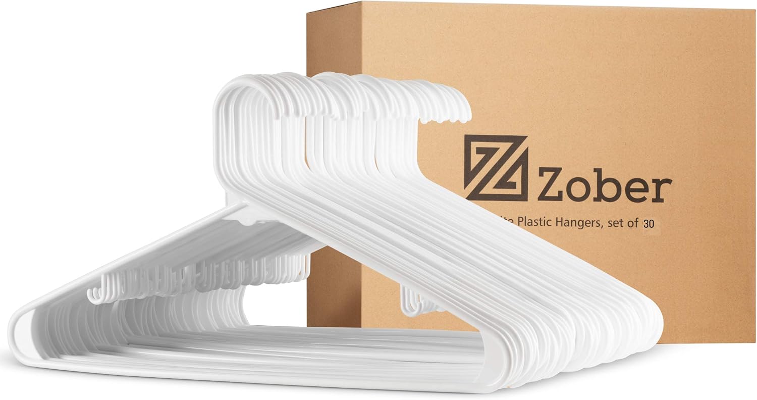 Premium Quality White Plastic Hangers (Pack of 30) Plastic