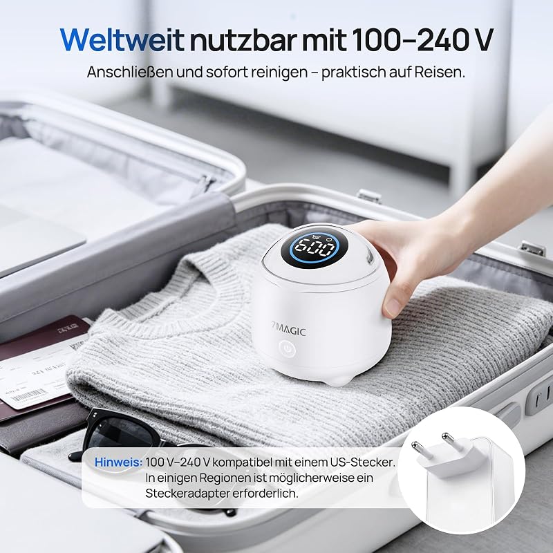 Ultraschallreinigungsgerät für Zahnschienen, 48 kHz, UV-C, Weiß