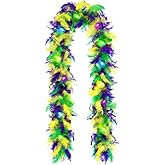 BOARDFEB 6 Ft Light Up Feather Boa for Party Mardi Gras Halloween Costume Christmas Tree and Home Decoration