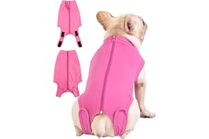Caslfuca Dog Surgery Recovery Suit - After Spay, Abdominal Wounds Post Surgical Recovery, Anti Licking Breathable Dog Onesies for Small, Medium & Large Pet, Alternative Bandages Cone E-Collar