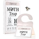 Pantry Moth Traps - Extra Strength Hanging Clothes Clothing Moth Traps with Pheromone for House Pantry Indoor Closets - 10 Pack