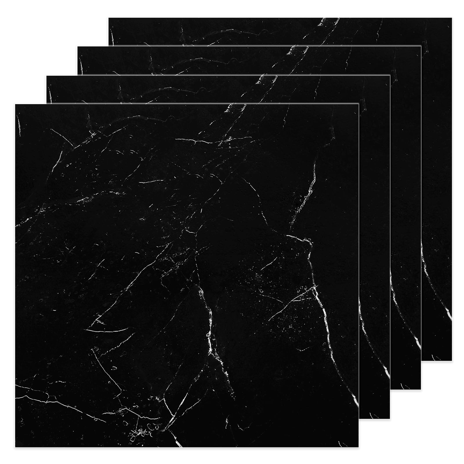 Photo 1 of AKOLAFE 40 Sheet Vinyl Flooring 12” x 12” Peel and Stick Floor Tile Waterproof Black Marble Vinyl Floor Tiles Clearance Self Adhesive Floor Tiles Sticky Laminate Flooring for Bathroom Kitchen Basement