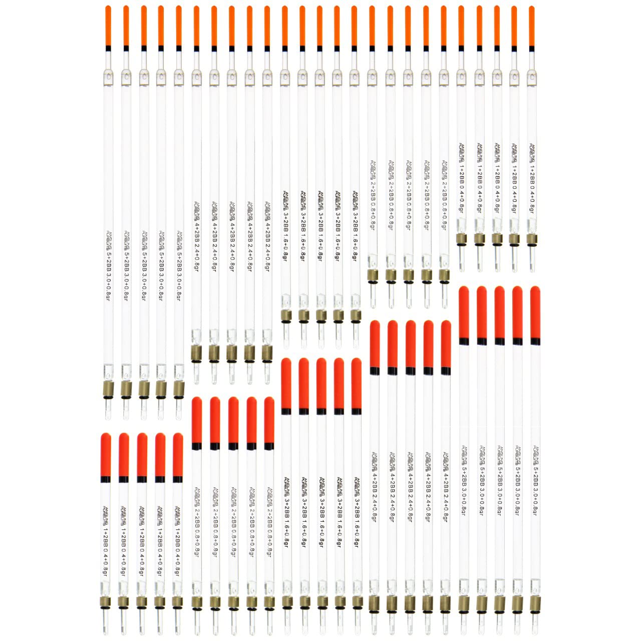 DNA Leisure Clear Coarse Carp Loaded and Unloaded Wide and Thin Tip Crystal Waggler Floats x10 x20 & x50 Sets (50x Loaded Floats)