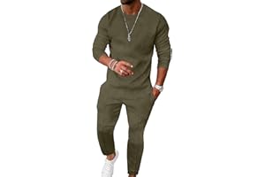 UOUA Mens 2 Piece Sweatsuits Set Long Sleeve Sweatshirt Jogging Sweatpants Tracksuits Outfits