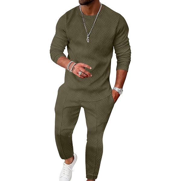 Men's 2-Piece Walking Suit Set - Long Sleeve Shirt & Pants, Sizes M To 6XL