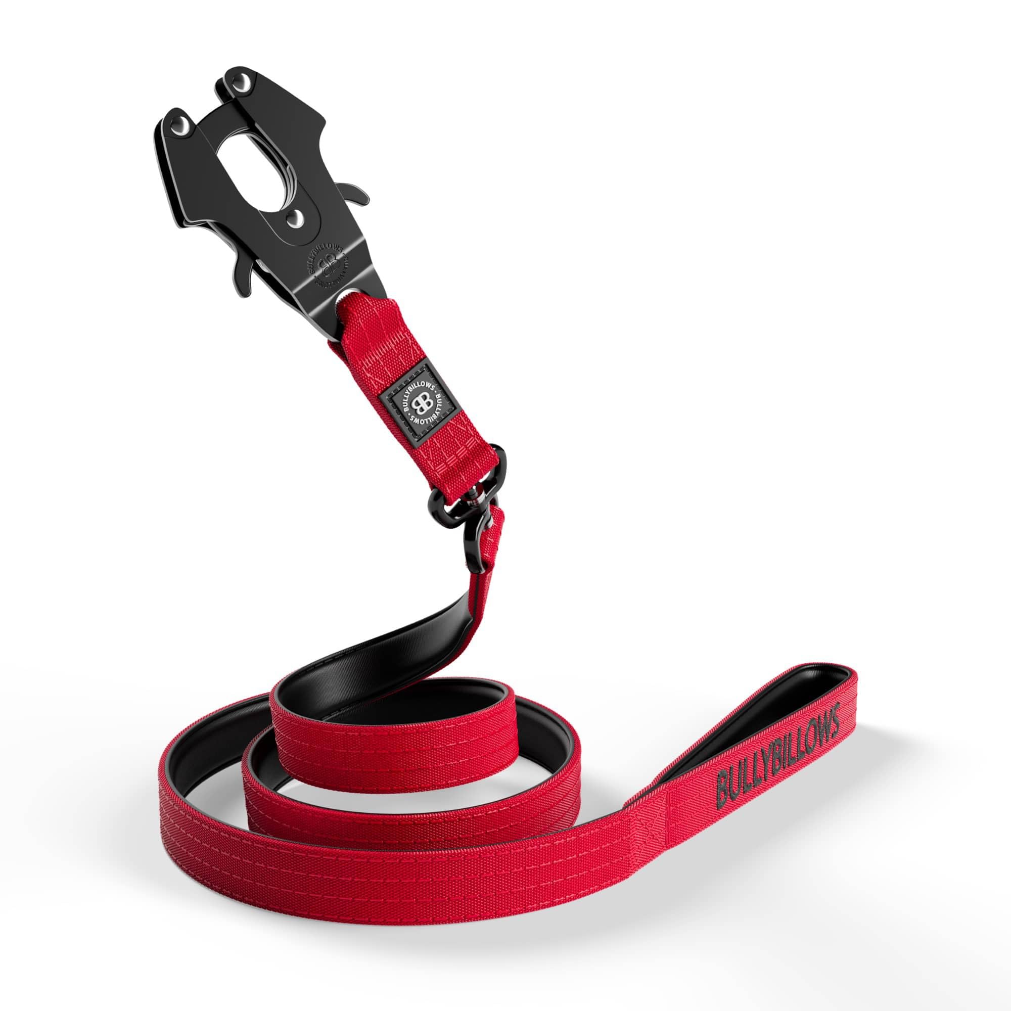 BullyBillows Anti-Tangle Swivel Combat Dog Lead | Padded Handle For Easier Walks | Anti Tangle & Pressure Tested Dog Lead | Suitable For All Dog Breeds - Red