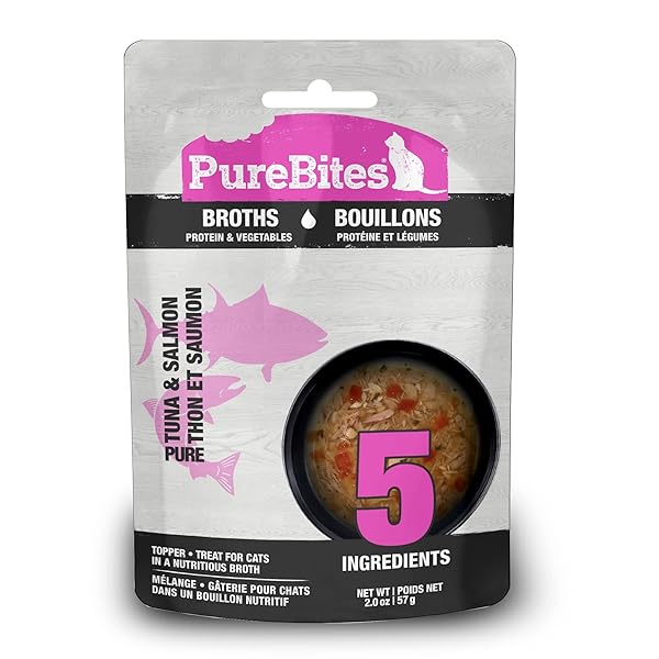 CAT TOPPING: TUNA & SALMON BROTHS BY PUREBITES,...