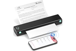 Betife Portable Printers Wireless for Travel M08F Wireless Bluetooth Printer Support 8.5" X 11" US Letter, Inkless Thermal Compact Printer Compatible with Android and iOS Phone & Laptop