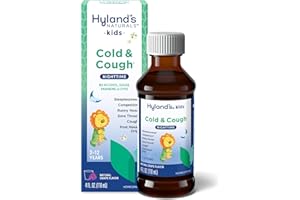 Hyland's Kids Cold & Cough, Nighttime Grape Flavor Cough Syrup Medicine for Kids Ages 2+, Decongestant, Sore Throat, Allergy & Sleeplessness Relief of Common Cold Symptoms, 4 Fl Oz