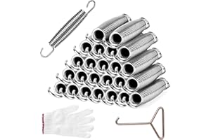 leskep 5.5inch/6.5inch/7inchTrampoline Springs Heavy Duty Stainless Steel Replacement Trampoline Replacement Parts, Weather-Resistant, Includes Tool and Gloves, Universal Trampolines Spring Tool