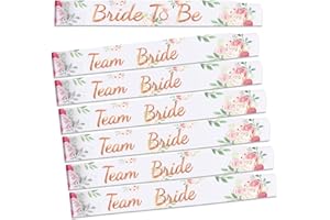 DPKOW Floral Bachelorette Sashes for Bachelorette Party, 1 Bride to Be Sash+6 Team Bride Sashes for Party Accessories Bachelorette Party Photo Props Favors for Bridal Shower Wedding Party Accessories