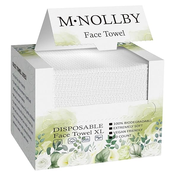 M·NOLLBY DISPOSABLE FACE TOWEL MAKEUP REMOVER, BIODEGRADABLE CLEAN...