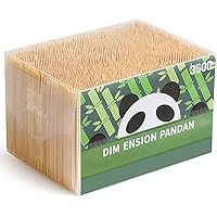 XAJH Bamboo Wood Toothpicks 3600 PCS, Double-Side Point, Round Wooden Tooth Picks with Box for Appetizer, Cocktail Olives, Cu