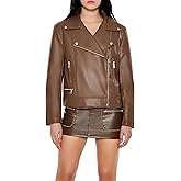 Forever 21 womens Faux Leather Zip-up Moto Jacket