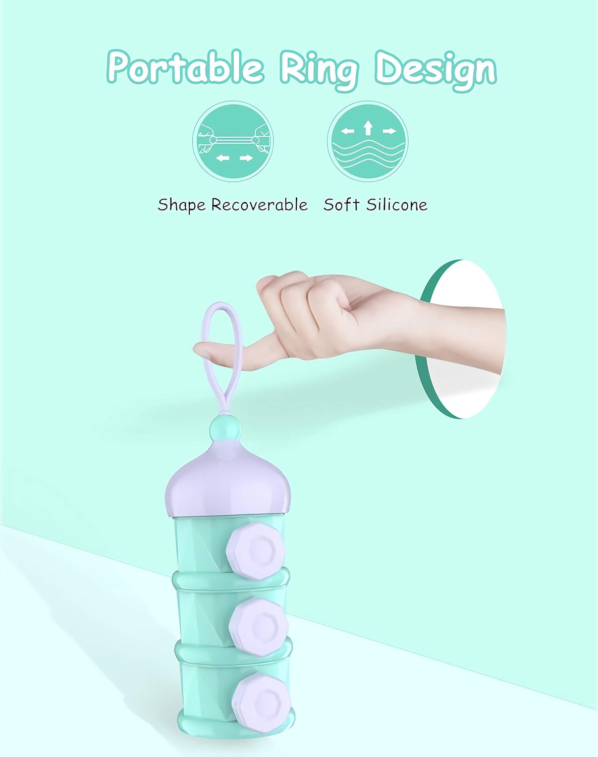 Formula Dispenser LANEYLI Baby Milk Powder Formula Dispenser Non-Spill Twist-Lock Stackable Snack Storage Container On-The-Go BPA Free Castle Design 3 Feeds Pink : Baby