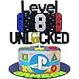 8th Birthday Video Game Cake Topper Level 8 Unlocked Cake Topper for Kids Boy Girl 8-Years-Old Birthday Party Decoration
