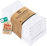 Utopia Kitchen Cloth Napkins 12 Pack 46x46cm White Cotton Blend Washable