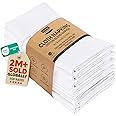 Utopia Kitchen White Cloth Napkins [12 Pack, 18x18 Inch] Absorbent Cotton Blend Washable and Reusable for Dinner, Restaurant,
