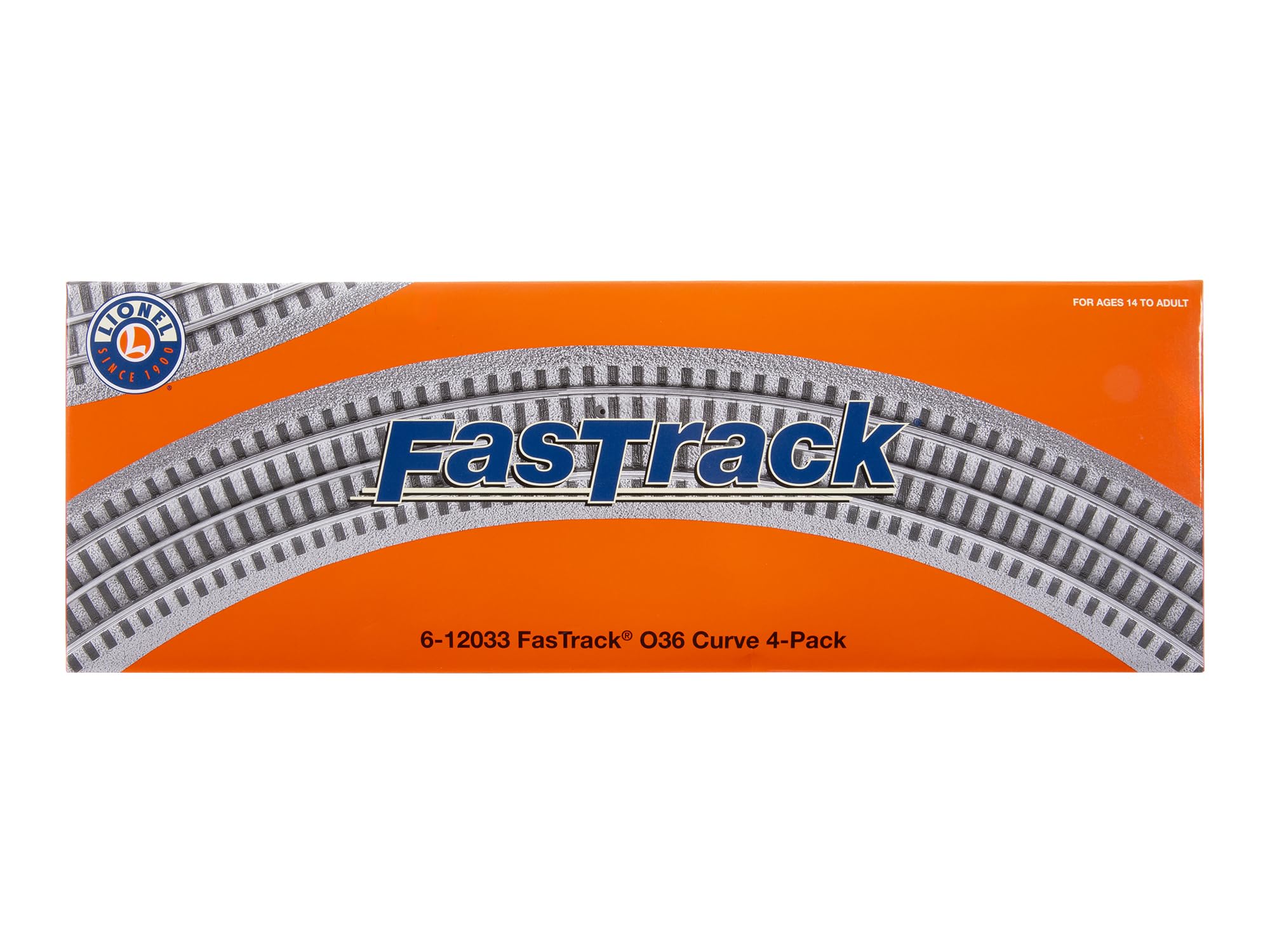 Lionel FasTrack Electric O Gauge, O36 Curve Track, 4-Pack