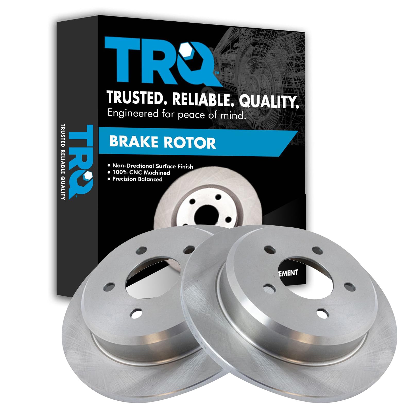 Photo 1 of ** UNCLEAN**TRQ Rear Brake Rotor Set Solid Compatible with 1996-2002 Ford Crown Victoria Lincoln Town Car Mercury Grand Marquis