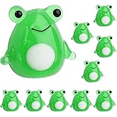 Framendino, 10 Pack Frog Lampwork Glass Beads Animals for Craft DIY Bracelet Necklace Earring Jewelry Making Green