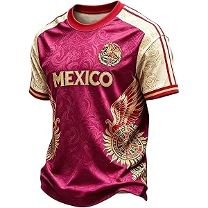 QWKLEAJ Mexico Jersey Mundial 2026 Mens Gym Clothes Casual Printed Short Sleeves T-Shirts World Soccer Up for Football Fans