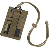 OneTigris Tactical ID Card Badge Holder with Lanyard &amp; Detachable Hook Loop | Clear ID Window, Hold Up 6+ Cards , Adjustable Neck Cord, Pen Loop Included, Dual Vertical Horizontal Carry, 500D Nylon