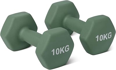 Amazon Basics Neoprene Dumbbell Weights Set Pair 10 kg