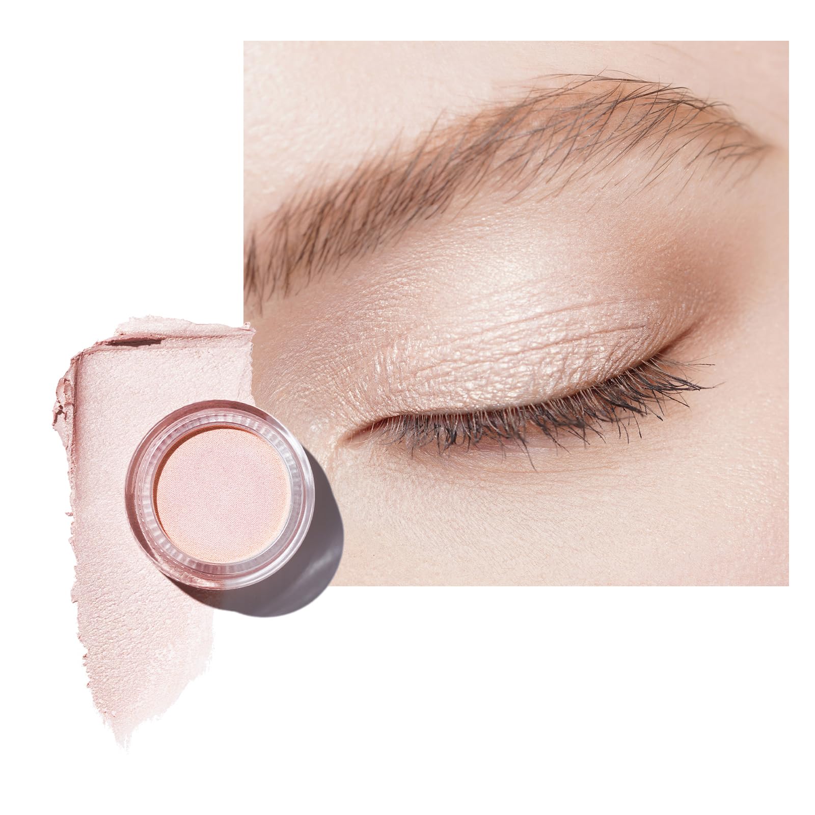 Oulac Shimmer Eyeshadow Pearl Finish| Chinffon Eyeshadow & Highlighter Duo| Waterproof & Long-Lasting| Longwear Blendable Shimmer Eye Make-up | Vegan | 06g (P06) Purity — image 1